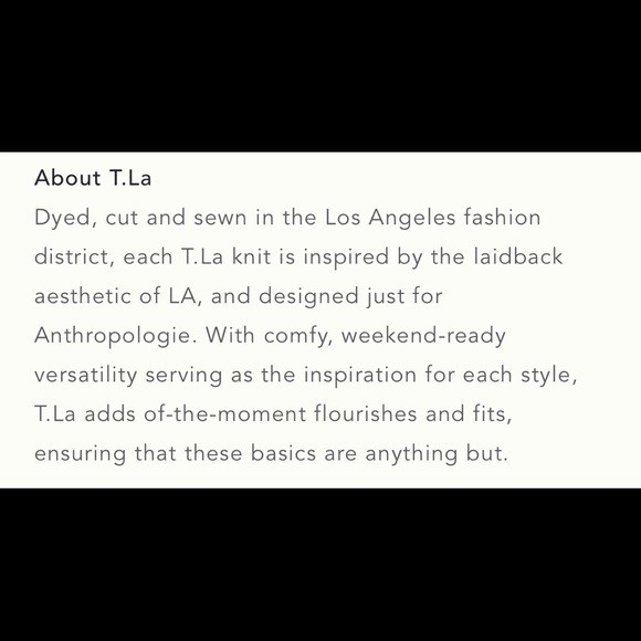 🔥ANTHROPOLOGIE🔥T. La Classic V-Neck Tee Shirt XS/S/M/L Black - Picture 8 of 8